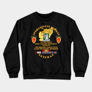 Afghanistan - Vet - 1st Sqdrn 40th Cav - 4th BCT 25th ID w AFGHAN SVC Crewneck Sweatshirt